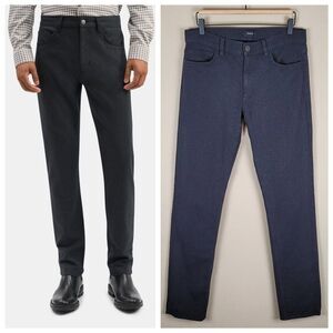 Theory Haydin Stretch Pants Cotton Twill Melange Black Size 31